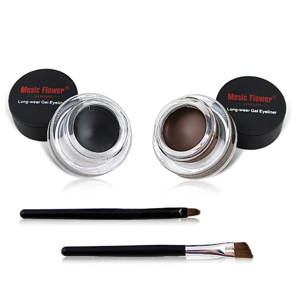 2-in-1 Black and Brown Gel Eyeliner Set