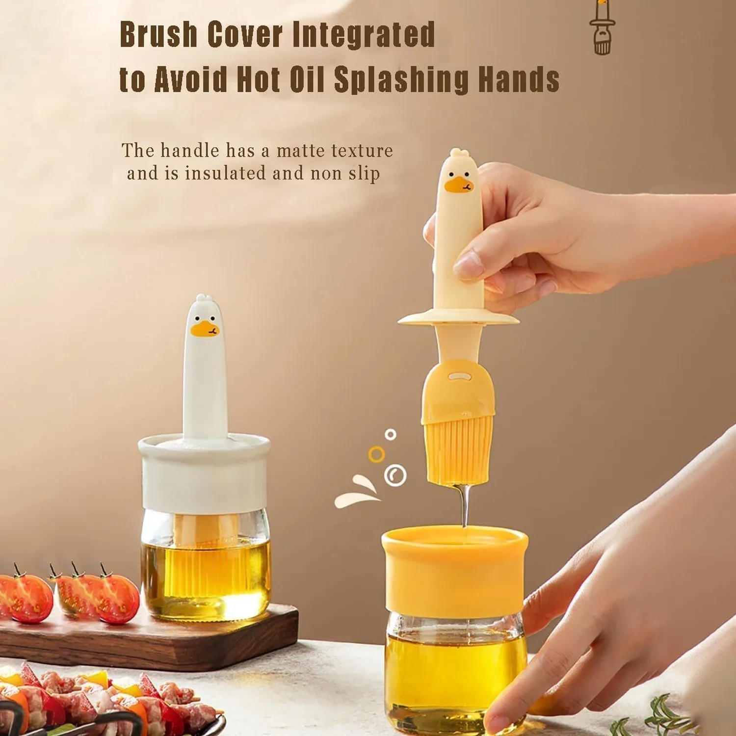 2 in 1 Oil Dispenser Bottle with Silicone Basting Brush (1 Set)