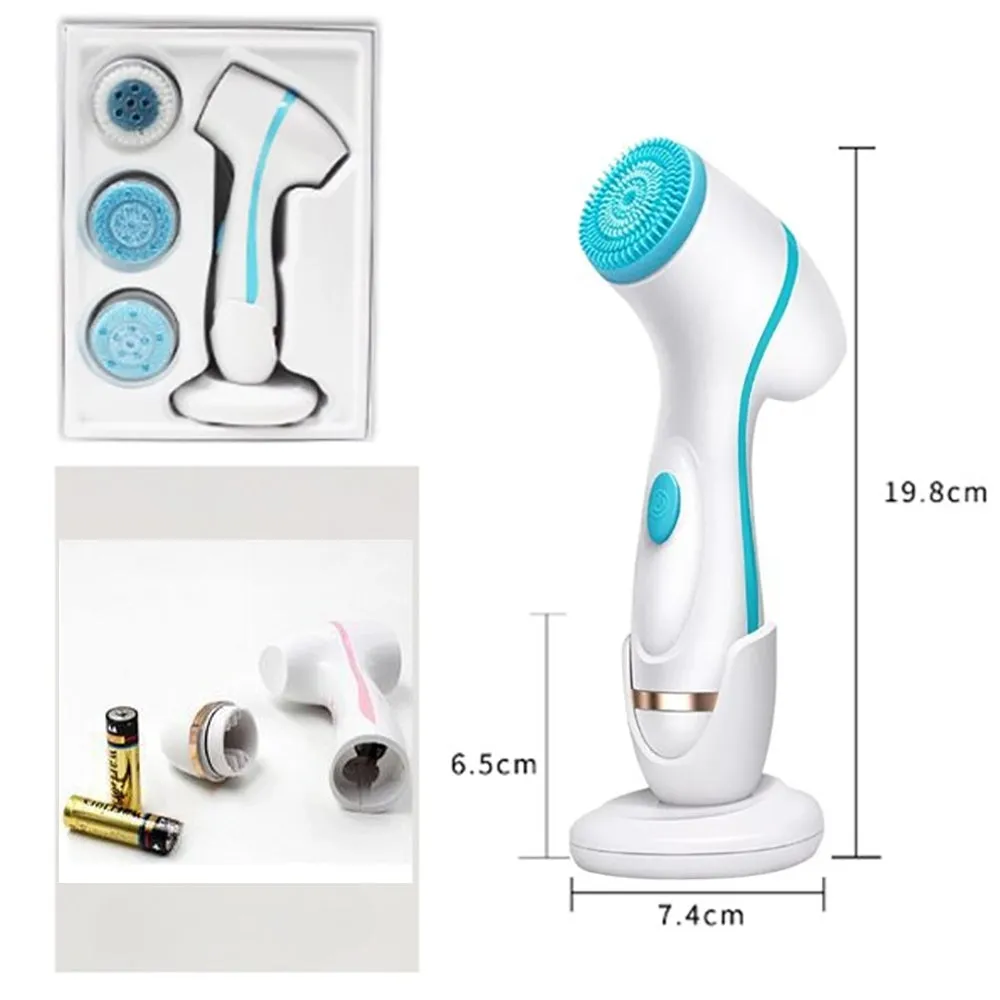 3 in 1 Waterproof Exfoliating Facial Cleansing Brush - Battery Powered