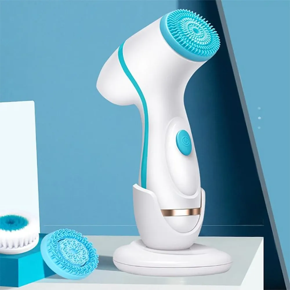 3 in 1 Waterproof Exfoliating Facial Cleansing Brush - Battery Powered