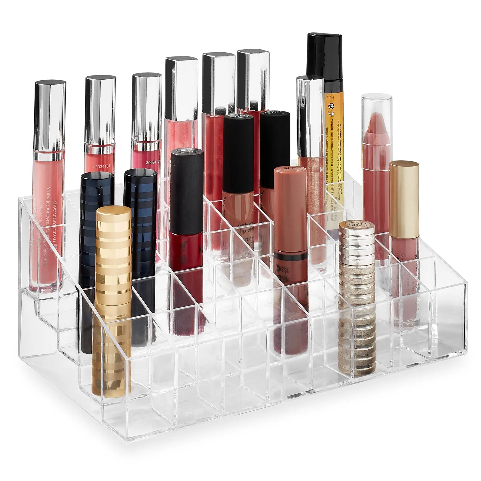 40 Slot Acrylic Lipstick & Makeup Organizer - Cosmetic Display Case