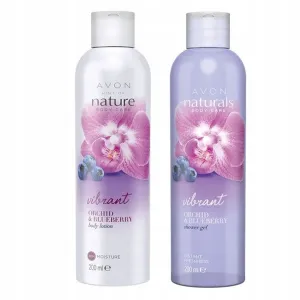 Avon Naturals Fresh Orchid & Blueberry Shower Gel   Body Lotion - Set