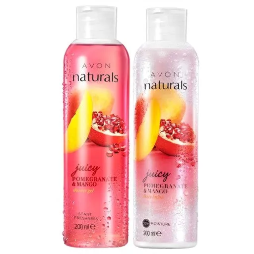 Avon Naturals Pomegranate & Mango Shower Gel   Body Lotion - Set