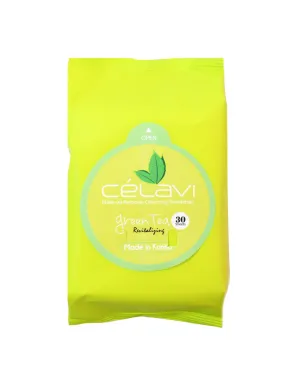 Celavi Make-Up Remover Cleansing Towelettes-Green Tea