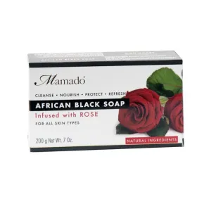 Mamado African Black Soap Infused With Rose 200g