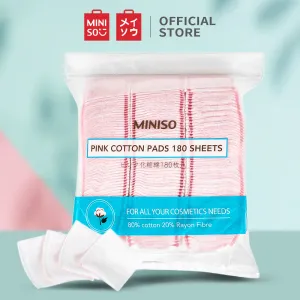 MINISO Pink Cotton Pads 180 Sheets