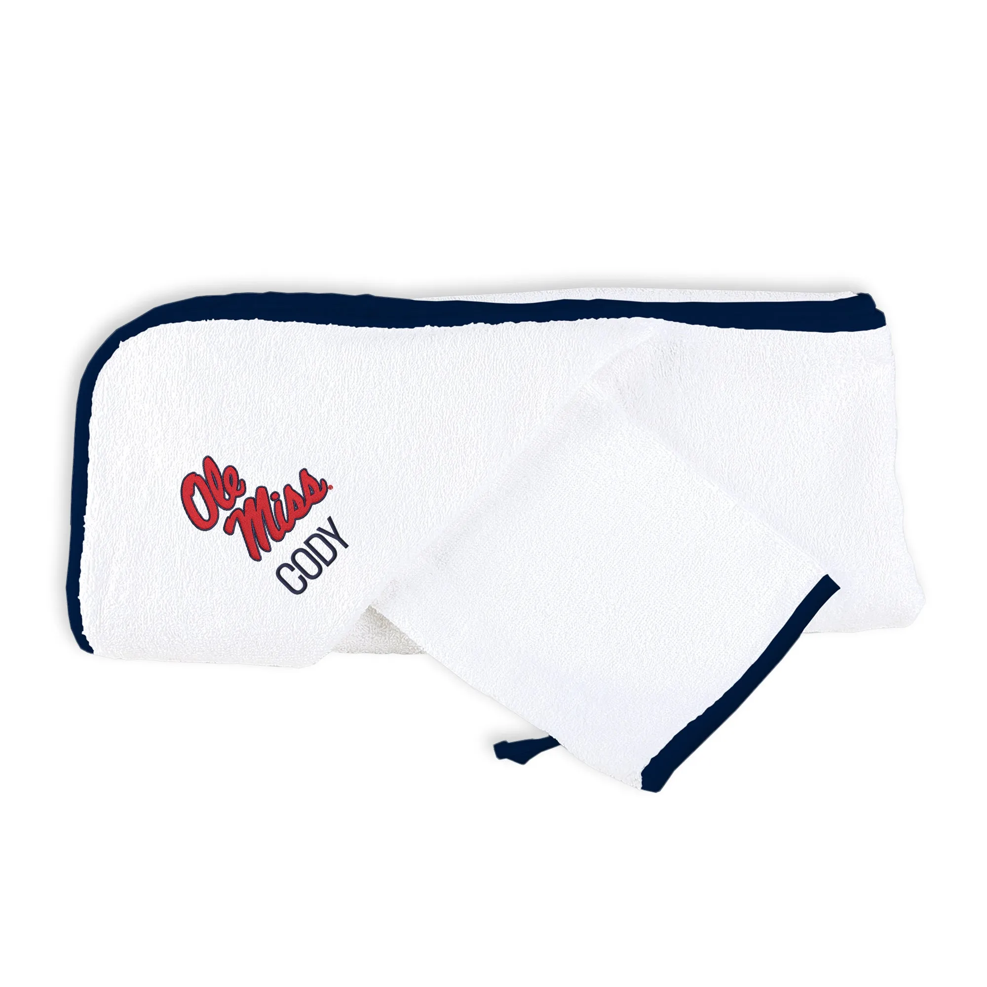 Personalized Ole Miss Rebels Hooded Towel & Wash Mitt Set