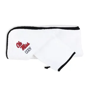 Personalized Ole Miss Rebels Hooded Towel & Wash Mitt Set