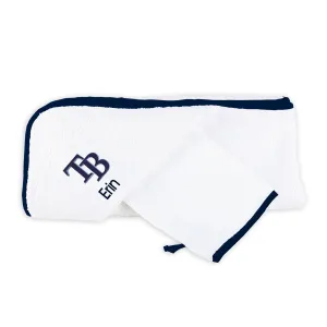 Personalized Tampa Bay Rays Hooded Towel & Wash Mitt Set