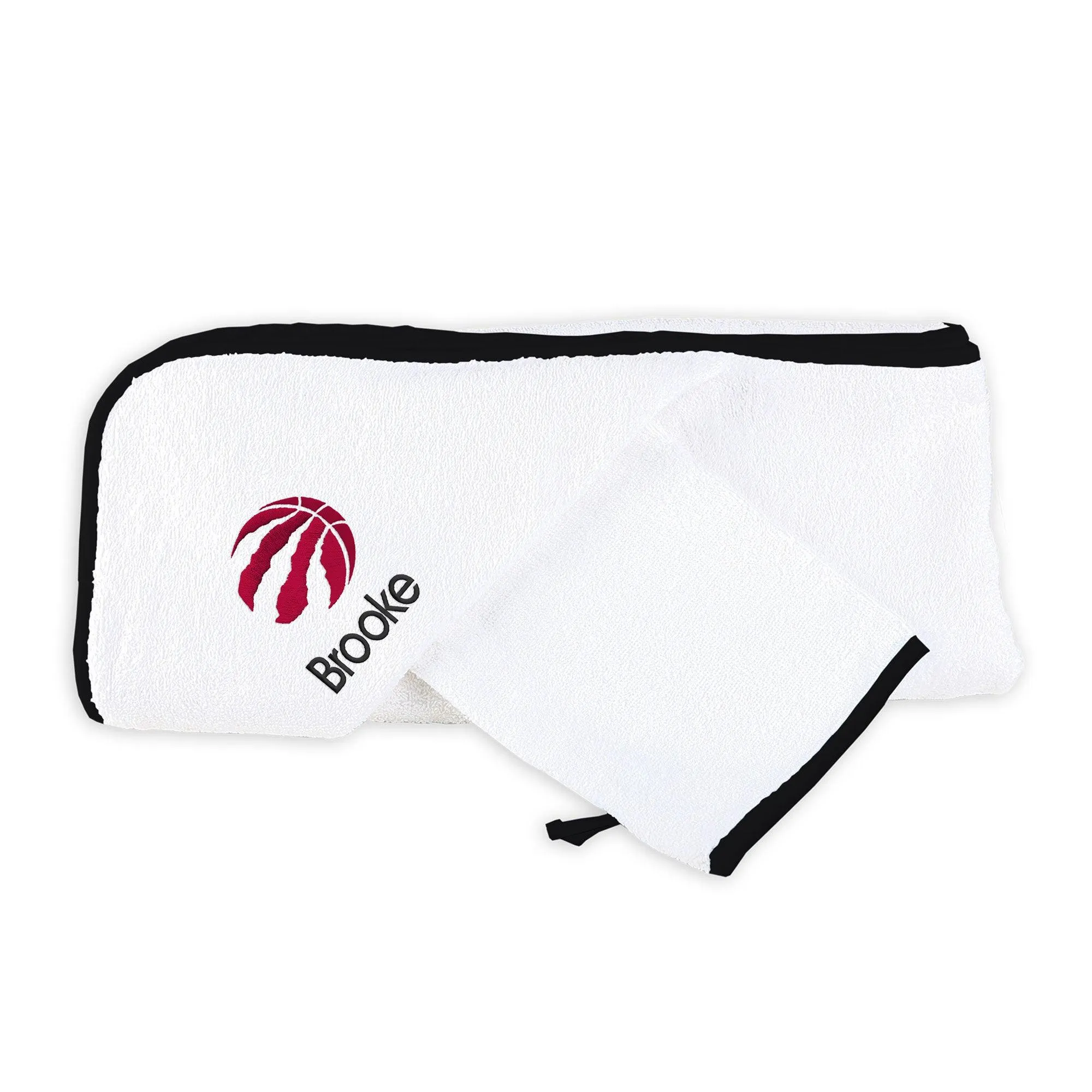 Personalized Toronto Raptors Hooded Towel & Wash Mitt Set