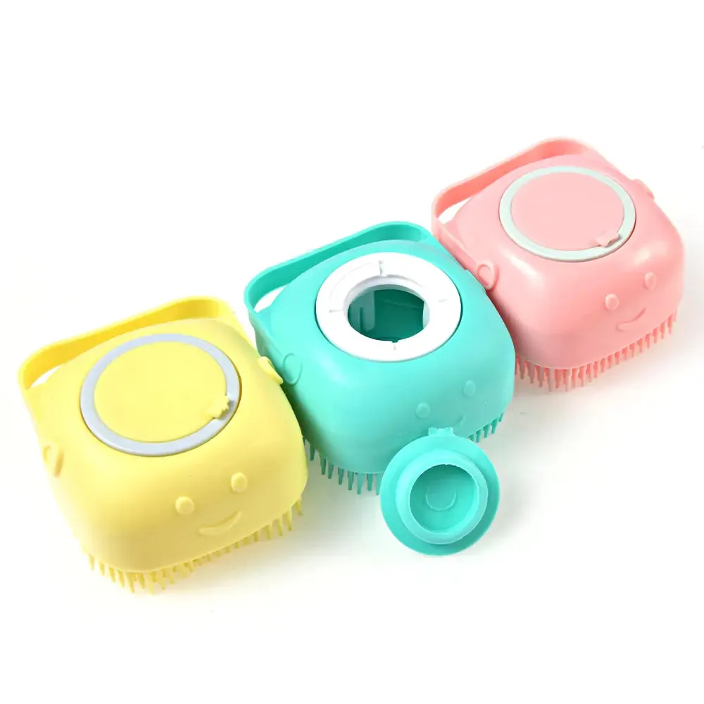 Silicone Comb with Shampoo Box Pet Dog Brush