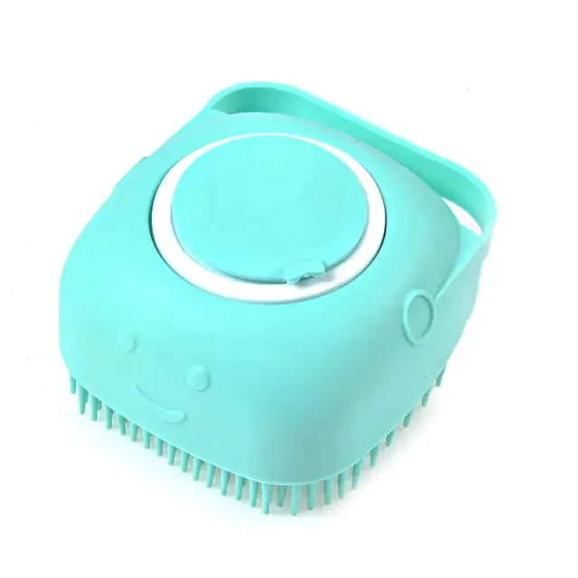 Silicone Comb with Shampoo Box Pet Dog Brush