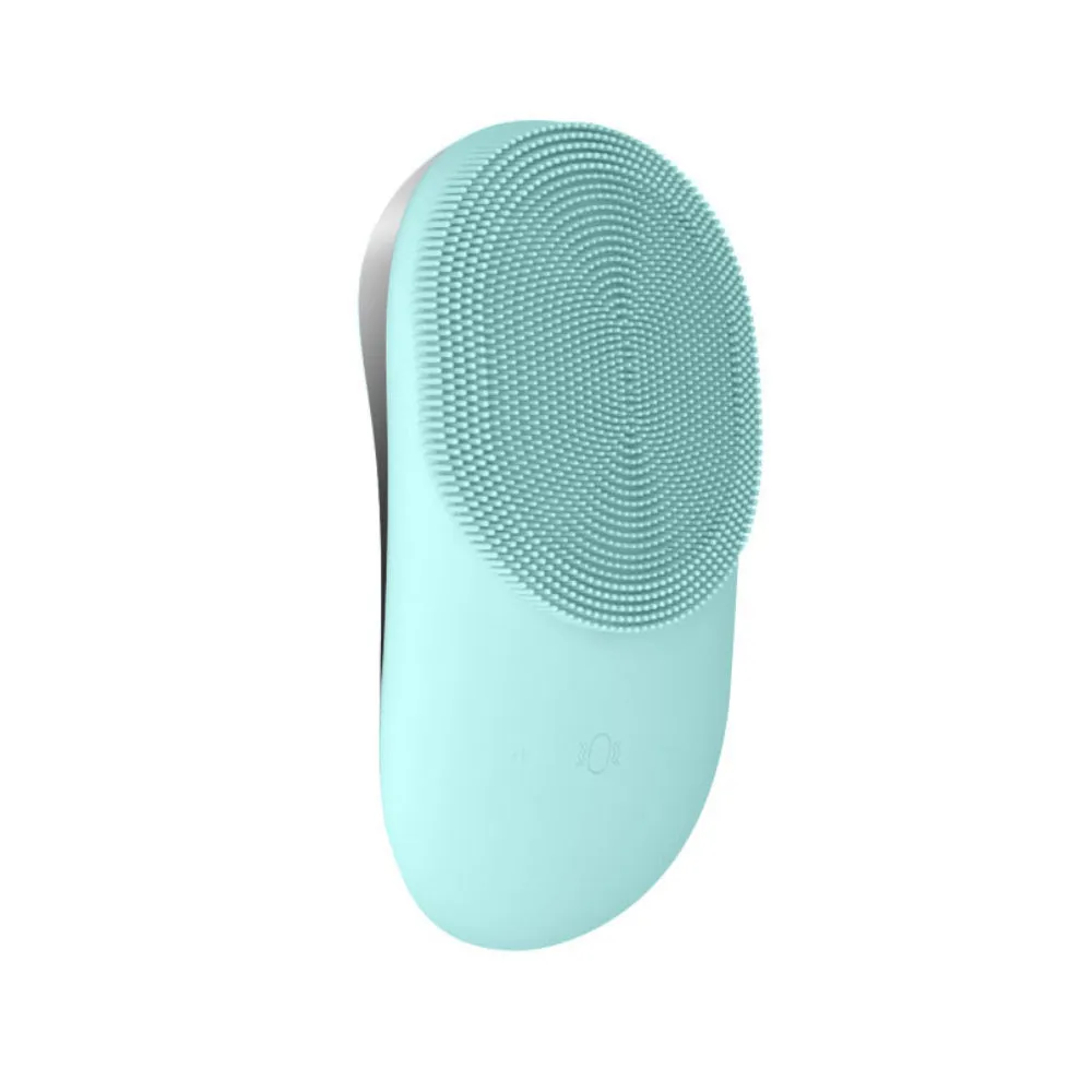 USB Rechargeable Electric Silicone Facial Brush Heated Massager