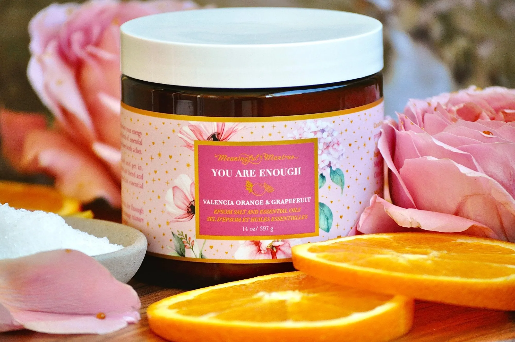 You Are Enough Valencia Orange & Grapefruit 14oz Epsom Salt