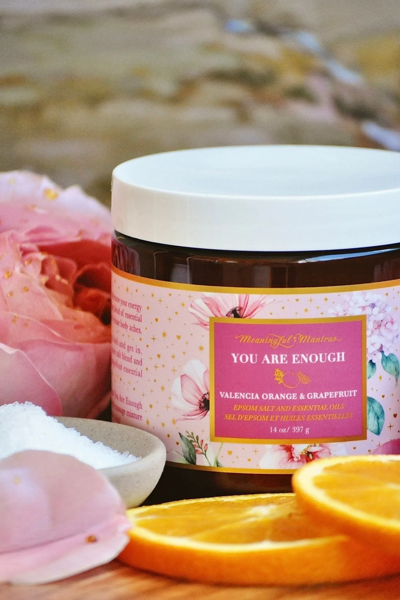 You Are Enough Valencia Orange & Grapefruit 14oz Epsom Salt