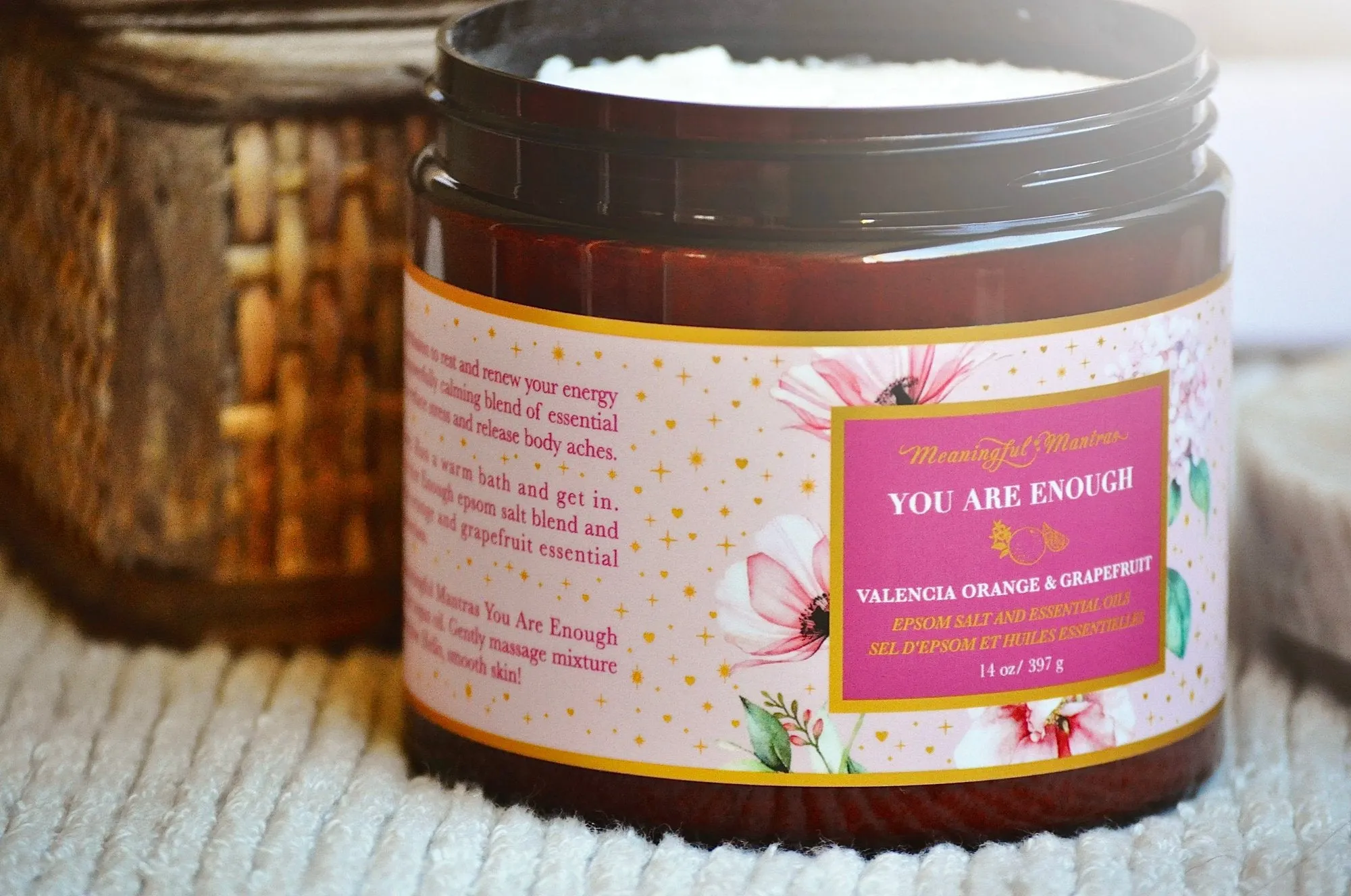 You Are Enough Valencia Orange & Grapefruit 14oz Epsom Salt